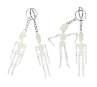 CHENNAN 4 Piezas Colgante Llavero Diseño Esqueleto Interesante Llavero Esqueleto Llavero Gótico Luminoso Llavero Calavera Plegable Versátil Para Llaves, Bolsos, Decoración de Mochilas