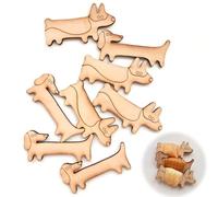 CHENNAN 8 piezas Bobinas de hilo de bordado de madera para punto de cruz, Organizador de hilos de tarjetas de animales, Tarjeta De Almacenamiento De Hilo De Bordar, Formas de corgi y teckel (A)