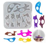 CHENNAN Molde para Marcapáginas de Pulgar, Molde de Marcapáginas con Forma de Animal, Accesorios de Lectura Moldes Epoxi, Polivalente, para Profesores Estudiantes Amantes de Los Libros (A)