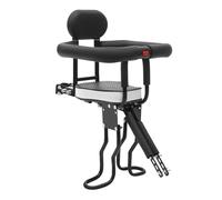 chennnls Asiento delantero para bicicleta infantil, fijación de dos puntos, con barandilla de protección extraíble, de acero, para niños de 1 a 5 años, capacidad de carga de 80 kg, color negro