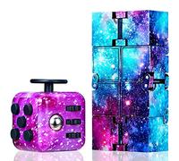 Chennyfun Juego de 2 Juguetes para Fidget, Juguetes Galaxy Fidget Cubo Infinito Cubo,Colorido Anti-ansiedad Anti-Stress AD, TDAH, Autismo Juguetes Killing Time para niños y Adultos Mayores de 3 años