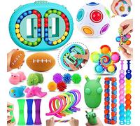 Chennyfun Kit de Juguetes Sensoriales, 26PCS Juguetes Antiestrés, Juguetes Aliviar el Estrés con Cubo Infinito, Magic Burger Cube, para Aliviar el Estrés y el Ansiedad Niños y Adultos, Autismo, TDAH