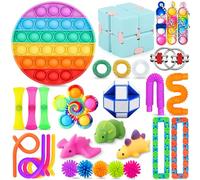 Chennyfun Kit de Juguetes Sensoriales, 30PCS Juguetes Antiestrés, Juguetes Aliviar el Estrés con Cubo Infinito, Mochi Squeeze Toys, para Aliviar el Estrés y el Ansiedad Niños y Adultos, Autismo, TDAH