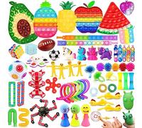 Chennyfun Kit de Juguetes Sensoriales, 62PCS Juguetes Antiestrés, Juguetes Aliviar el Estrés con Cubo Infinito, Sandía Manzana Kiwi, para Aliviar el Estrés y el Ansiedad Niños y Adultos, Autismo, TDAH