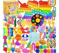 Chennyfun Kit de Juguetes Sensoriales, 80PCS Juguetes Antiestrés,Juguetes Aliviar el Estrés con Cubo Infinito, Unicornio Fidget Toy para Aliviar el Estrés y el Ansiedad Niños y Adultos, Autismo, TDAH