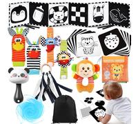 Chennyfun Set de Juguetes Blanco y Negro para Bebé, 31Pcs Juguetes Sensoriales Bebes, Libro Tela, Tarjetas n Blanco y Negro,Estimulacion Temprana Bebes 0 a 6 Meses, Regalos para Bebes Recien Nacidos