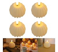 CHENRI Battery Operated Pumpkin Candle, Velas sin llama Luces LED con forma de calabaza, Luz de calabaza de Halloween, Vela sin llama para Hogar, Halloween, Fiesta (4PCS)