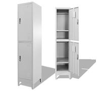 Chenshu Armario taquilla con 2 Compartimentos, Taquillas Metalicas, Taquillas Vestuario, Taquillas Vestuario, Mueble Almacenaje, Armario Lavadero, 38x45x180 cm