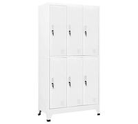 Chenshu Armario taquilla con 6 Compartimentos, Taquillas Metalicas, Taquillas Vestuario, Taquillas Vestuario, Mueble Almacenaje, Armario Lavadero, Acero Gris 90x45x180 cm