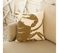 Chenso Juego de 2 Fundas de Almohada Bordadas y acogedoras, 100% algodón, Funda de cojín Decorativa, Funda de Almohada para sofá, sofá-Cangrejo Peludo marrón_Los 40 * 40cm