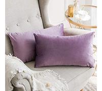 Chenso Juego de 2 Fundas de cojín de Terciopelo Decorativas Protectores decoración sofá Funda de Almohada decoración súper Suave para el hogar Sala de Estar Dormitorio sofá -Los 30 * 50cm_Púrpura_