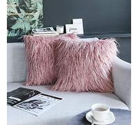 Chenso Juego de 2 Textiles Decorativos Nueva Serie Estilo Merino Navidad Blanquecino Funda de Almohada Funda de cojín Fundas de Almohada-2 Paquetes, 18"x18_Rosa milenaria