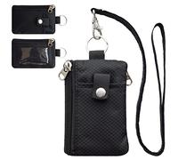 CHENSPRX Cartera pequeña Minimalista con Bloqueo RFID con Ventana de identificación, Resistente al Agua, con Cremallera, Llavero para Tarjetas, Dinero en Efectivo, Viajes, Mujeres, Hombres, Negro,