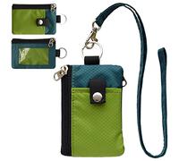 CHENSPRX Cartera pequeña Minimalista con Bloqueo RFID con Ventana de identificación, Resistente al Agua, con Cremallera, Llavero para Tarjetas, Dinero en Efectivo, Viajes, Mujeres, Hombres, Cebolla