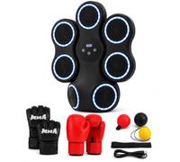 Chensyo Máquina de boxeo musical con luces LED, Bluetooth, 9 modos de velocidad y modo de conteo, máquina electrónica de boxeo para niños y adultos, caja de música para casa y gimnasio