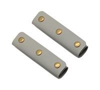 Chenxi Studio 1 par de correas prácticas de cuero para bolso de mano con hebillas, funda protectora de asa de moda para viajes y viajes, protector de asa de equipaje, gris claro, One Size