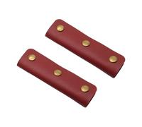 Chenxi Studio 1 par de correas prácticas de cuero para bolso de mano con hebillas, funda protectora de asa de moda para viajes y viajes, protector de asa de equipaje, Red, One Size