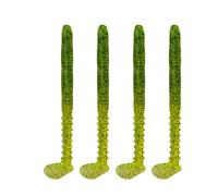 Chenxi Studio 4 cebos de pesca de cola de remo, señuelos suaves de cola en T, cebos artificiales para agua dulce y agua salada, señuelos suaves duraderos para gusanos de agua dulce para pesca en agua