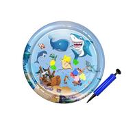 Chenxi Studio Almohadilla de refrigeración de PVC gruesa para mascotas, alfombrilla de agua interactiva con patrones de vida marina, resistente a los arañazos, cama inflable impermeable para perros y