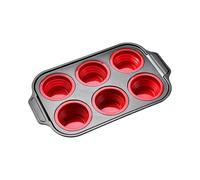 Chenxi Studio Bandeja de silicona antiadherente para magdalenas de 12 o 6 tazas, diseño plegable para tartas y pan fácilmente en casa, molde para magdalenas fácil de desmoldar