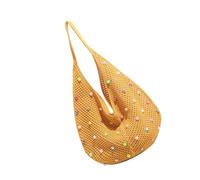 Chenxi Studio Bolsa de ganchillo para mujer, bolsa de playa para tejer, bolsa de playa con cuentas de colores junto al mar, encantadora axila, bolso de mano para mujer, cuentas coloridas, axilas