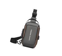 Chenxi Studio Bolso bandolera ergonómico para hombre con cremallera invisible, compartimentos organizativos, accesorio de estilo de vida urbano, bolsa cruzada de tela Oxfords, Gris dorado, One Size