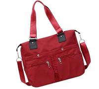 Chenxi Studio Bolso cruzado de moda para mujer, bolsos de lona con múltiples bolsillos, bolsos de lona con múltiples bolsillos para mujer, Red, One Size