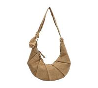Chenxi Studio Bolso cruzado plisado para mujer, de gran capacidad, con hombros de gran capacidad, mensajeros de moda para el día a día, con gran capacidad, para viajes, Brown, One Size