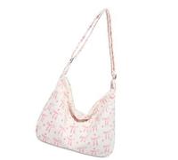 Chenxi Studio Bolso de hombro acanalado de gran capacidad, elegante patrón francés, bandolera fina para rudimentos escolares, pana fina durante la noche, White, One Size