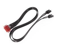 Chenxi Studio Cable de CPU plano de 12 pines a 2 x 8 pines, cable de alimentación PCIe de 30 cm, optimizado para plataformas de juegos, cable modular GPU de manga plana