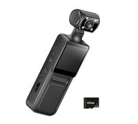 Chenxi Studio Cámara deportiva de mano 4K de 180 grados, pequeña cámara deportiva, pantalla LCD, videocámara de acción de bolsillo, grabadora de bicicleta de viaje, grabadora de equitación deportiva