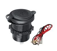 Chenxi Studio Cargador rápido de 12 V-24 V para coche, universal, doble puerto USB, protección contra sobrecorriente, toma de corriente, enchufe USB