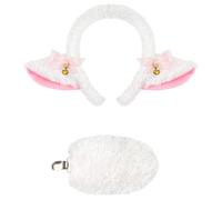 Chenxi Studio Disfraz de oveja con diadema de cola de oveja, falda, accesorios de disfraz de animal de cordero para niños, mujeres, niñas, Halloween, juego de rol, orejas blancas