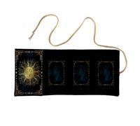 Chenxi Studio Durabilidad bolsa de cartas de tarots de lino y poliéster con obras de arte brillantes, lavable, peso ligero para almacenamiento de herramientas de adivinación, bolsa de juego ligera