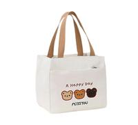 Chenxi Studio Elegante bolsa de lona con oso bordado, múltiples bolsillos, asas ergonómicas, construcción práctica, fácil almacenamiento, práctica bolsa de lona multicapa, a, One Size