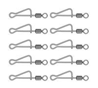 Chenxi Studio Juego de 10 piezas de cobre fuerte para pesca, rodamientos de bolas giratorias, conectores, señuelos, anzuelos, accesorios de barriles