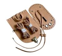 Chenxi Studio Juego de bolsas de ganchillo hechas a mano con correa ajustable, base de piel sintética y base inferior para manualidades, mochilas, bolsos, materiales de fabricación de bolsos de viaje