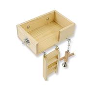 Chenxi Studio Plataforma de perca para loros, soporte de madera para pájaros, jaula de pájaros, escalera de escalada de madera, juguete para periquitos y periquitos