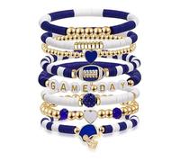 Chenxi Studio Pulseras ajustables con dije de fútbol, mezcla y arcilla suave, 7 tonos para gimnasio y atuendos diarios, joyería de actividad al aire libre, talla única, como se describe