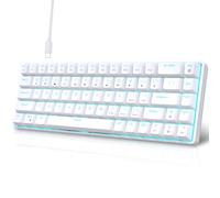 Chenxi Studio Teclado mecánico al 60 por ciento con dos inyecciones de color con retroiluminación de 68 teclas, interruptores táctiles, teclado USB pequeño