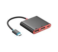 Chenxi Studio USB CREATE - Enlace combinado central con puertos 4K A para cambio de cuaderno, conexión de observación, toma de corriente transportable de aluminio, reproducción intercambiable en