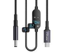 chenyang 1.5m USB C a DC 5.5x2.5mm PD140W Cable de Carga Rápida con Pantalla Digital Compatible con Soporte de 100W/65W/40W Admite 6 Voltajes 5V/9V/12V/15V/20V/28V