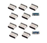 chenyang 10 unidades USB C DIY Conector Micro USB de 5 pines a USB C Conector hembra Reparación Adaptador de soldadura de repuesto con asignación estándar / Reversible Pinbelegung