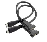 chenyang 2 cables de extensión USB C USB 3.1 Gen2 10Gbps macho a hembra, carga rápida, cable alargador de transferencia de datos con orificio para montaje en panel, 0,2 m