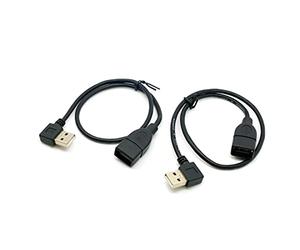 chenyang 2pcs 90 ° Izquierda & derecha acodado USB 2.0 un quemar a USB Female Extension Cable, 40 cm