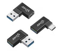 ChenYang 3 adaptadores USB 3.0, convertidor OTG de USB A a USB A/USBC de ángulo de 90 grados, soporte para dispositivos externos, transferencia de datos y carga