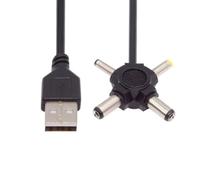 chenyang 4 en 1 DC 5 V 5,5 x 2,5 mm 5,5 x 2,1 mm 4,0 x 1,7 mm 3,5 x 1,3 mm a USB 2.0 Cable de carga con conector cilíndrico de 1,5 m