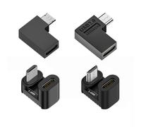 chenyang 4 Pack Adaptador de Enchufe Micro USB 2.0 Conector Micro USB a USB C Hembra Conector Adaptador Angular de 90/180 Grados