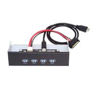 ChenYang 4 puertos USB 3.1 tipo E panel frontal Header a 4 USB 3.0 Hub Port Multiplicador Adaptador con Cable de Alimentación SATA para Disco Óptico de 5,25 pulgadas Panel