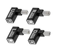 chenyang 4 unidades USB 2.0 tipo B conector macho a hembra 90 grados adaptador de conexión para escáner de disco, decodificador de piano